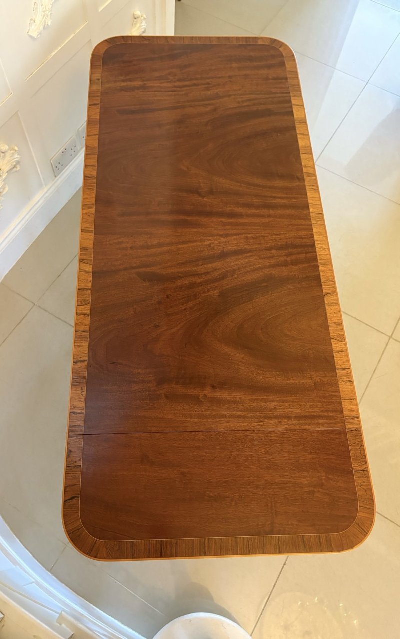 Fine Quality Antique Edwardian Figured Mahogany Free Standing Sofa/Side Table - Image 15